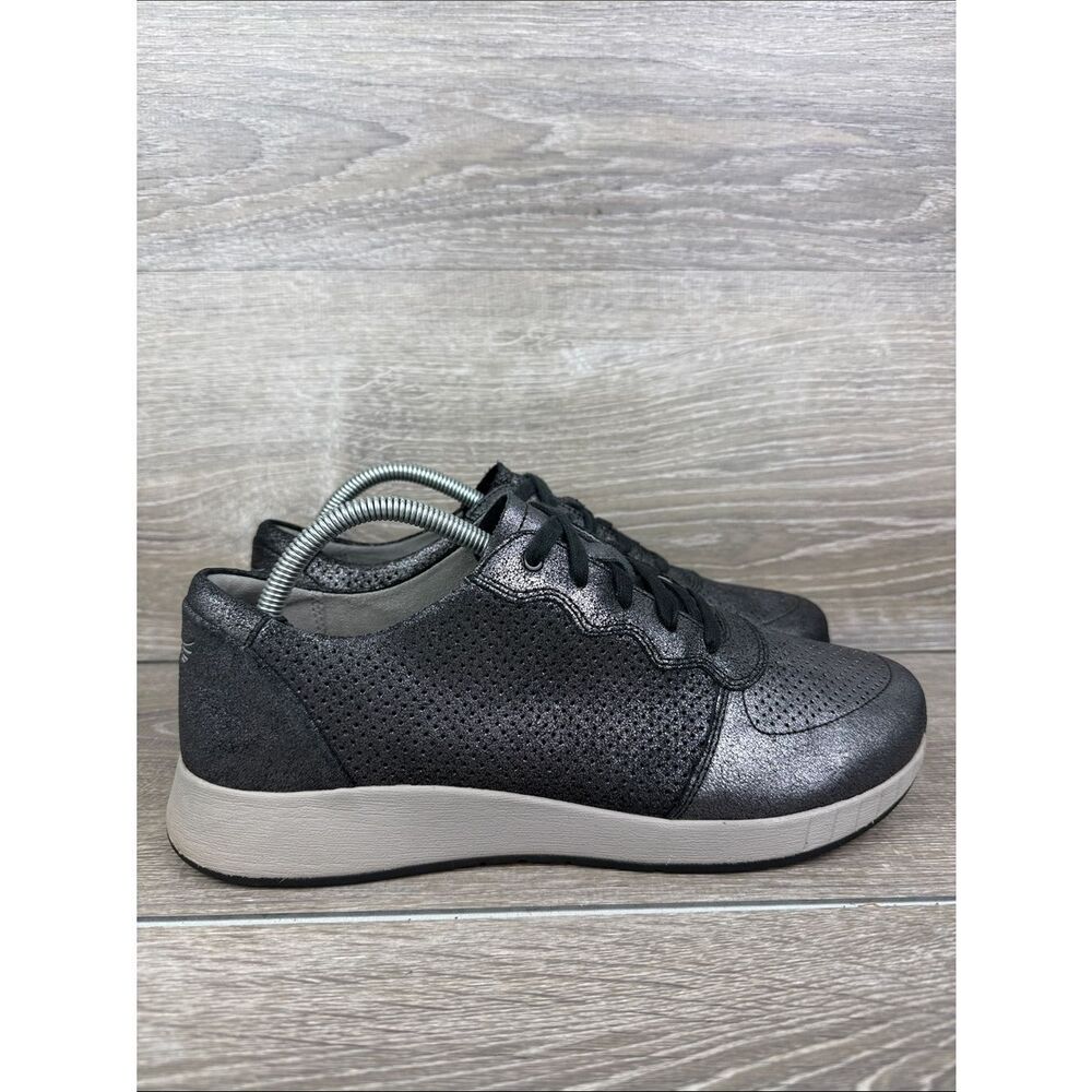 Dansko Christina Women’s Sz 10.5-11/EU 41 Metallic Black Suede Low Top Sneakers